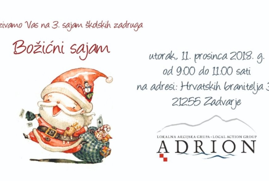 3. SAJAM ŠKOLSKIH ZADRUGA – BOŽIČNI SAJAM
