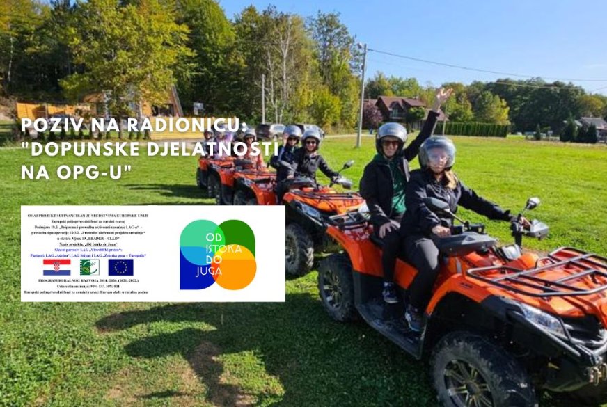 LAG Adrion u Imotskom organizira radionicu “Dopunske djelatnosti na OPG-u”
